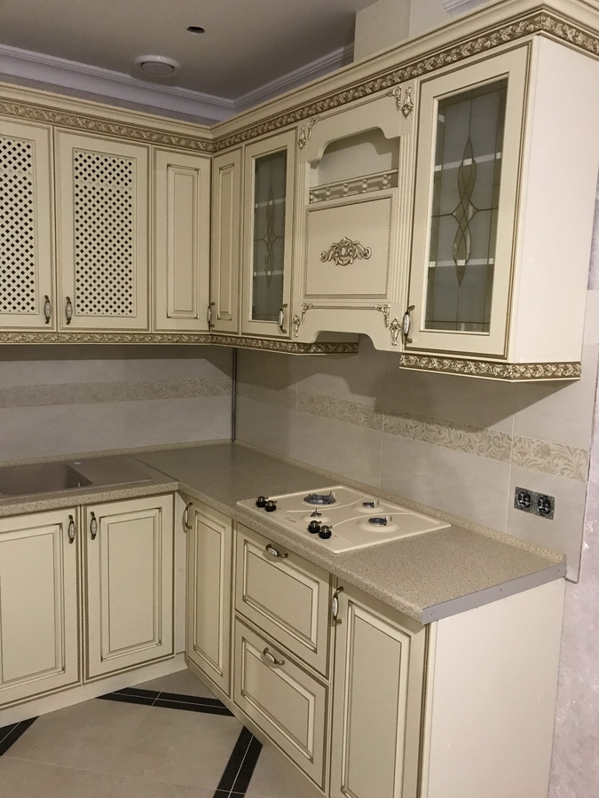 Белый кухонный гарнитур-Кухня МДФ в эмали «Модель 487»-фото3