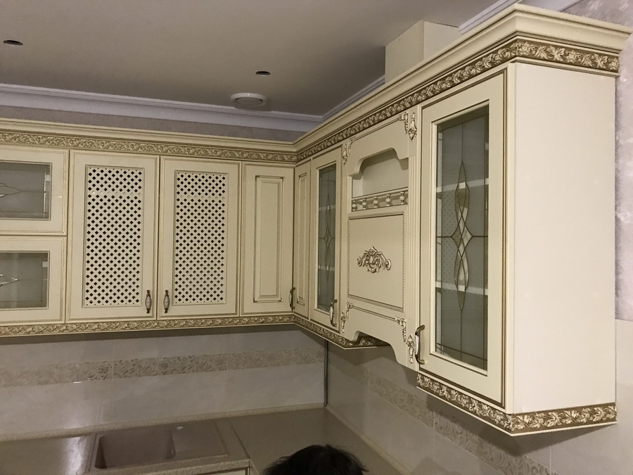 Белый кухонный гарнитур-Кухня МДФ в эмали «Модель 487»-фото4