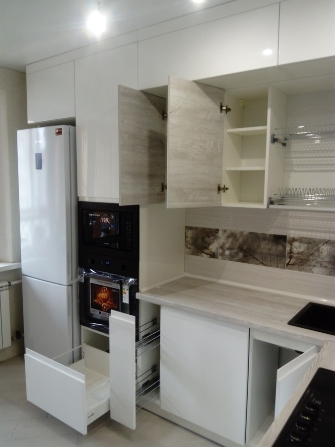 Белый кухонный гарнитур-Кухня МДФ в эмали «Модель 429»-фото6