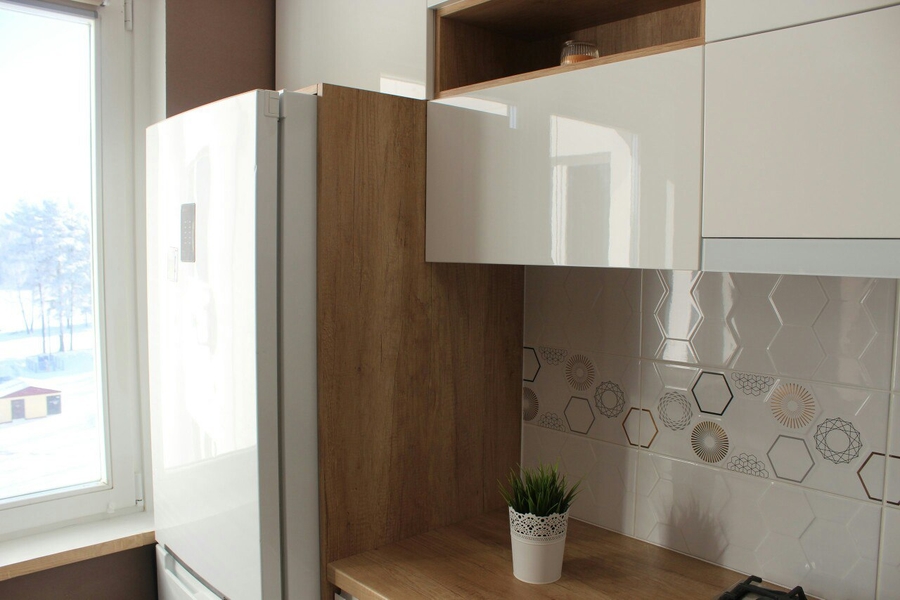 Белый кухонный гарнитур-Кухня из пластика «Модель 87»-фото4